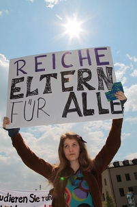 Auf einer Demo gegen Studiengebühren, vergangenes Frühjahr